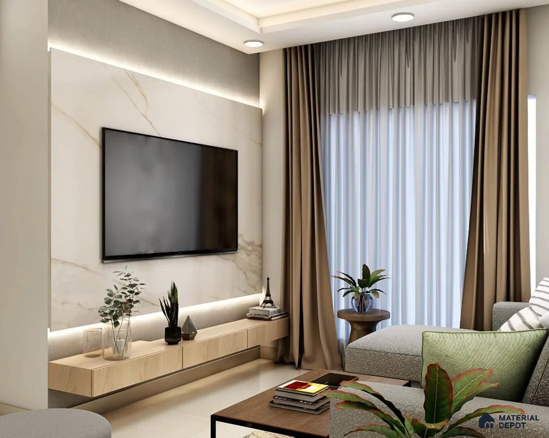 Chic wall-mounted TV unit