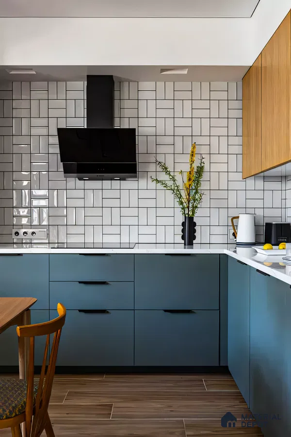 Modernize Kitchen with Two-Tone Cabinets and Wood Accents | Material Depot
