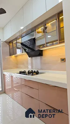 Modular Kitchen With Acrylic Laminates | Material Depot