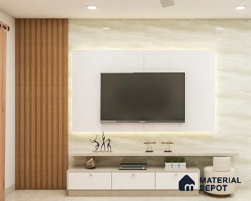 Elegant White Marble Living Room