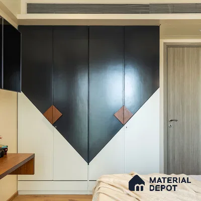 4-Door Black & White Wardrobe
