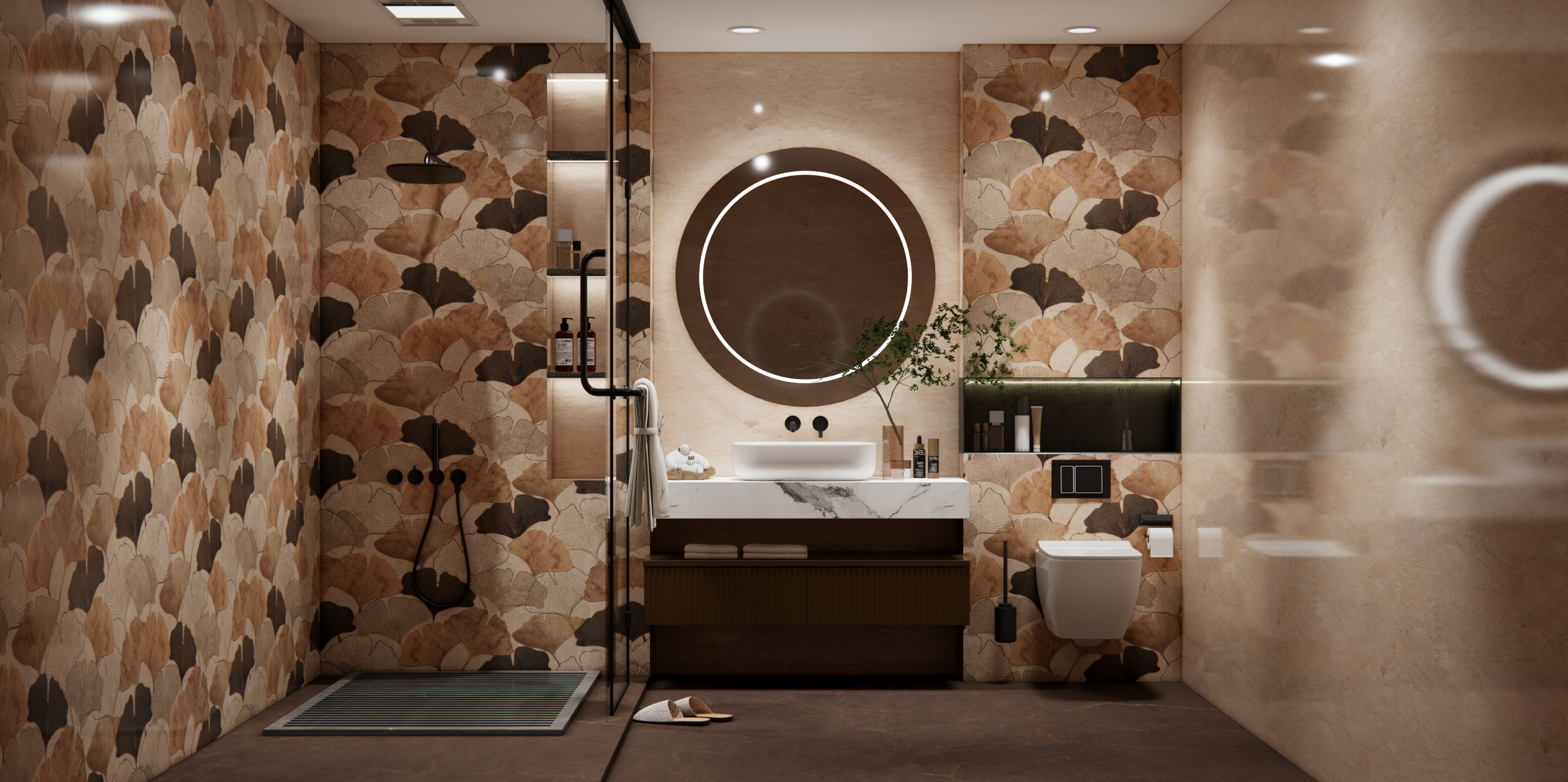 Carving Floor & Wall Tile TL 05612 B Gravier Subtle Choco 2 ft x 4 ft Vitrified Rustic Carving Matte Finish - 9 mm | 6 Random Design | Suitable for Living Room, Bedroom, Bathroom