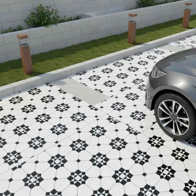 Closeup application image of Geometric Tiles