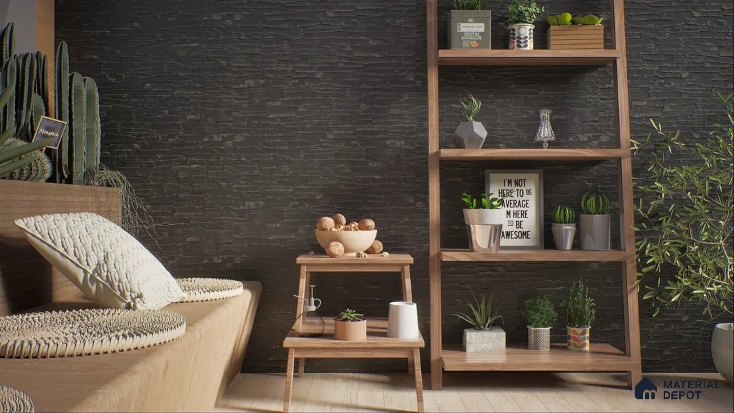 WL 00082 Black Waterfalls 600 x 150 mm Natural Stone Wall Cladding |  Stone is a Natural Product, Please Expect Variation in Shades