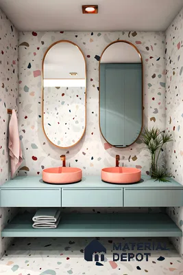Pastel Palette Washroom Design | Material Depot