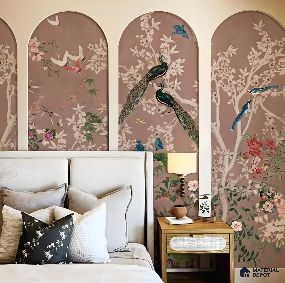 Peacock Garden: A Serene Bedroom Oasis | Material Depot