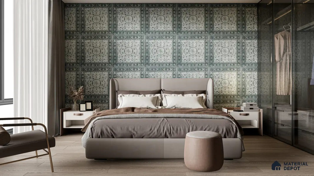 Moroccan Wall & Floor Tile TL 00902 Carpet 2 ft x 2 ft Matte Finish Vitrified Tile - 9 mm | Suitable For Kitchen, Bathroom, Dining Area | Please Expect a Slight Variation of Pattern