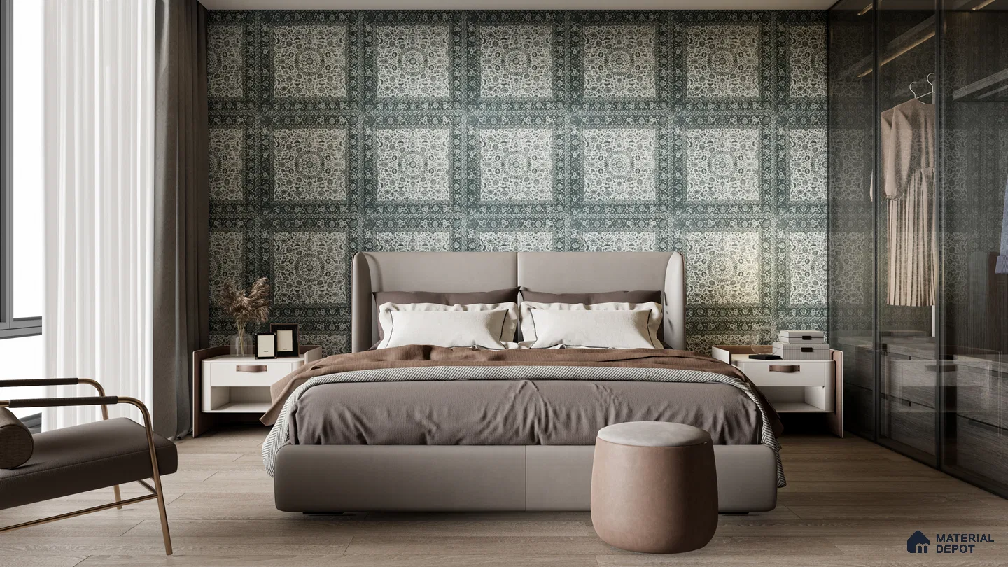 Persian Carpet Look Wall Tiles for an Elegant Bedroom Accent | Material Depot