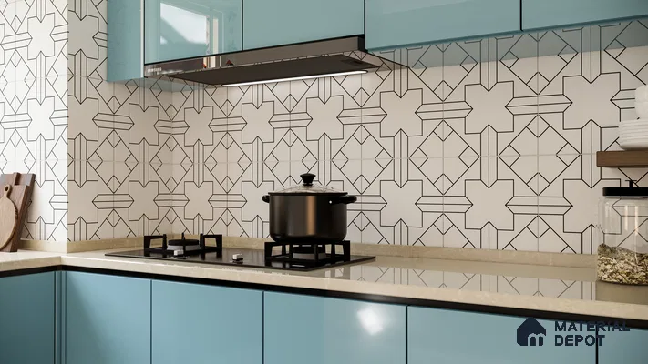 Playful Geometry Meets Pastel Charm in This Modern Kitchen | Material Depot