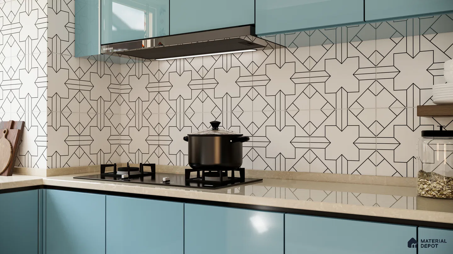 Playful Geometry Meets Pastel Charm in This Modern Kitchen | Material Depot