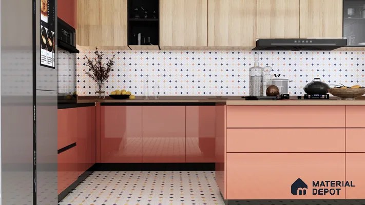 Moroccan Floor & Wall Tile TL 04375 Multi Nodes 1 ft x 1 ft Matte Finish Ceramic Tile - 9 mm | Suitable For Kitchen, Bathroom, Dining Area | Please Expect a Slight Variation of Pattern