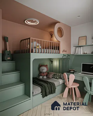 Playful Loft Nursery with Modern Pastel Tones | Material Depot