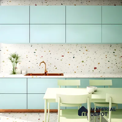 Playful Pastel Kitchen With Full Terrazzo Finish | Material Depot