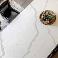 Quartz countertop in a kitchen, providing a smooth, polished, and elegant surface.
