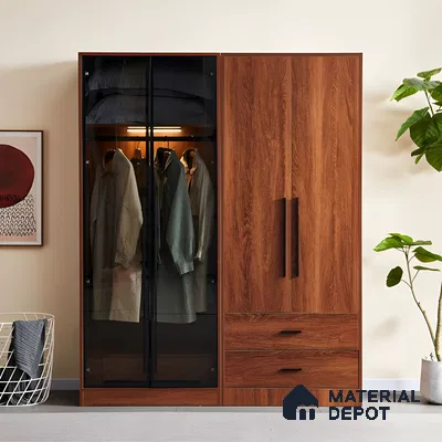 Rattan-Paneled Wardrobe and Glass Doors | Material Depot