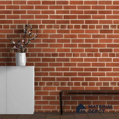 A close-up of a 3D Exposed Red Brick Look Wallpapers 19.6 Inches(W) x 420 Inches(H) Atarangi Series 3D Patterned - 57 Sq. Ft. with a finish available at Material Depot in Bangalore