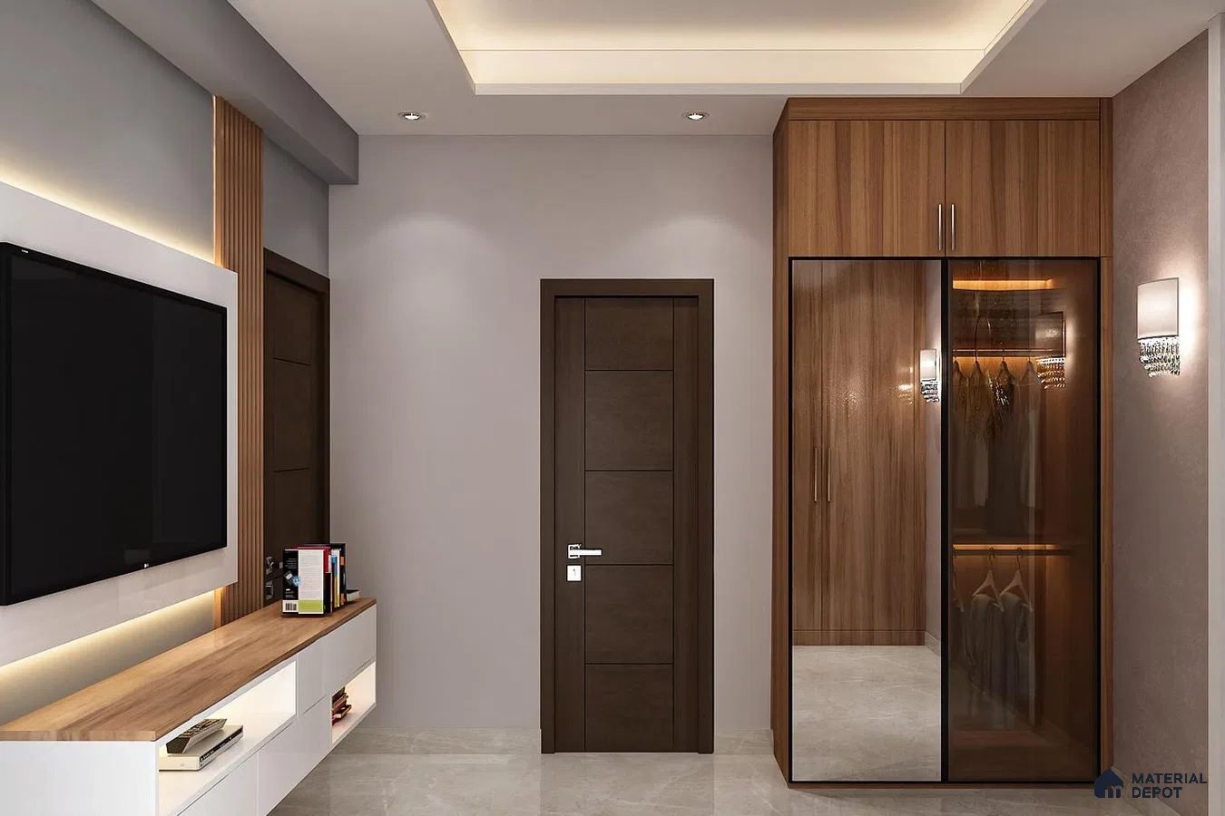 Mirrored wardrobe: Reflective sophistication and sleek design for a chic and functional contemporary storage solution.