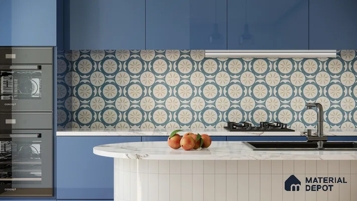 Moroccan Floor & Wall Tile TL 11731 | 8 in x 8 in Vitrified Glue Matte Tile - 9 mm
