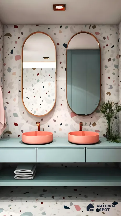 Retro-Inspired Bathroom with Terrazzo Tiles | Material Depot