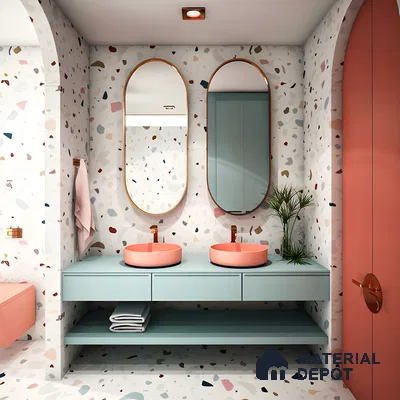 Retro-Inspired Bathroom with Terrazzo Tiles | Material Depot