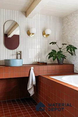 Retro-Inspired Terracotta Bathroom with Modern Touches | Material Depot