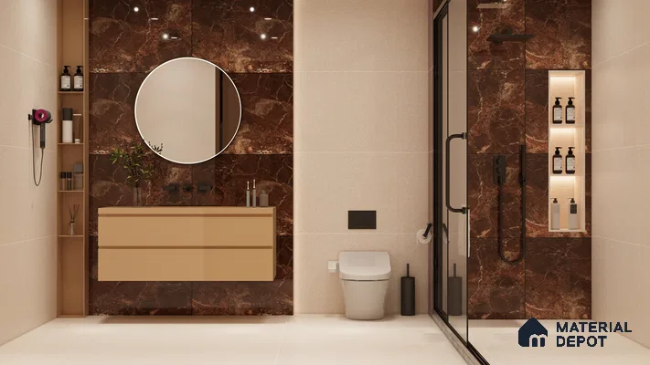 Endless Marble Floor & Wall Tile TL 10409 Beauty Onyx 6 ft x 4 ft Matte Finish Vitrified Large Format Tile - 9 mm | 3 Random Design | Suitable For Living Room, Bedroom, Bathroom | Adhesive and Spacers Must be Used During Installation