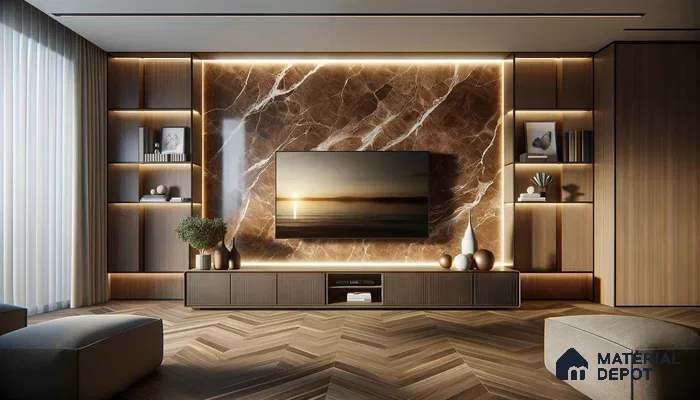 Rich Textured Ambiance in a Modern Multimedia Living Space | Material Depot