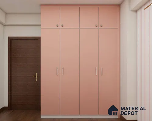 Elegant Rose Granium 4-Door Wardrobe with Suede Finish.