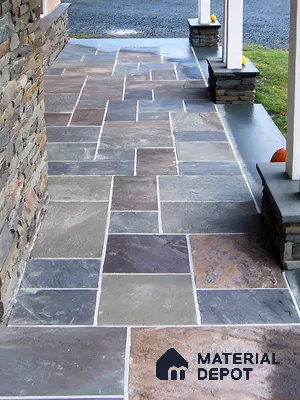 Rustic Patio with Natural Stone Flagstone | Material Depot