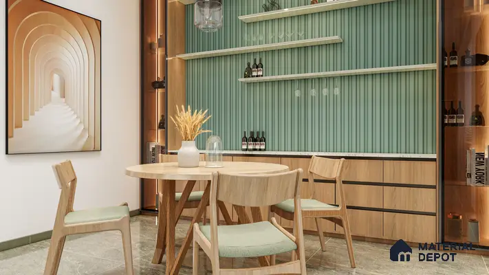 Green Plain Colour Louver PN 02742 9 ft x 4.9 inch Charcoal Panel - 11 mm | Suitable for Feature Wall, TV Unit & Living Room | Width is Subjected to 5% Variation