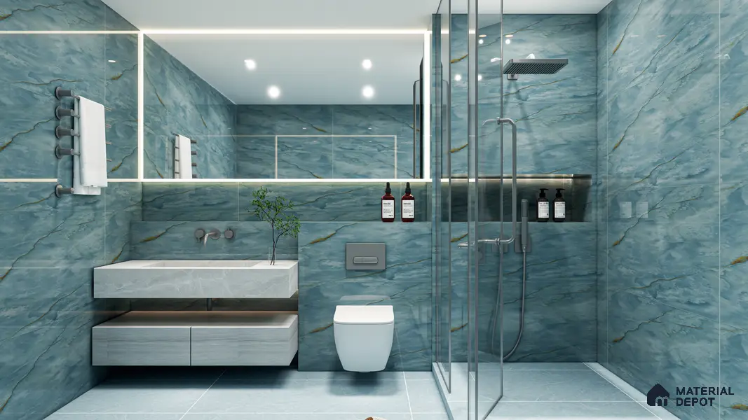 Budget Friendly Marble Wall Tile Value For Money TL 05788  18 x 12 inch - Ceramic Glossy Finish -7 mm  | Suitable for Kitchen & Bathroom