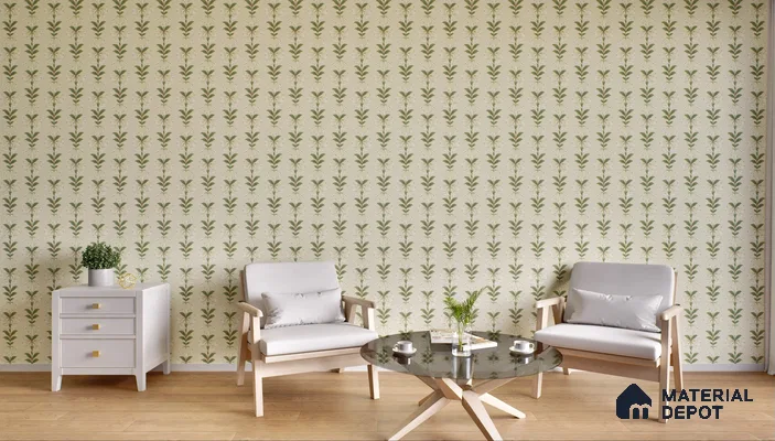 Serene Green Floral Sitting Room | Material Depot