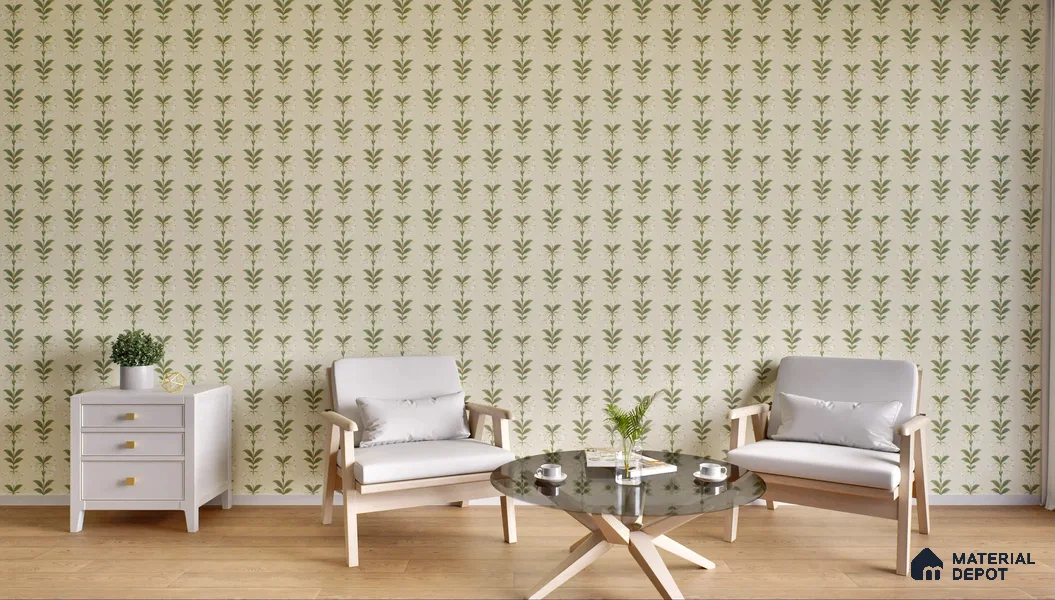 Floral Wall Tile TL 05073 Morissa Cream Tropical 1 ft x 1 ft Ceramic Matte Finish - 8 mm | Suitable for Bathroom, Kitchen & Balcony | Please Expect a Slight Variation of Pattern