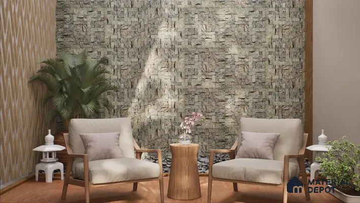 WL 00078 Amazon Green 300 x 300 mm Natural Stone Wall Cladding |  Stone is a Natural Product, Please Expect Variation in Shades