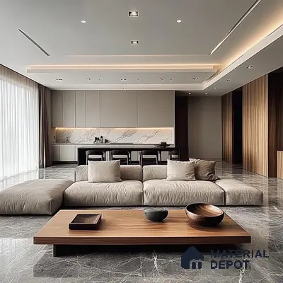 Serene Minimalism: A Modern Open-Concept Living Space | Material Depot