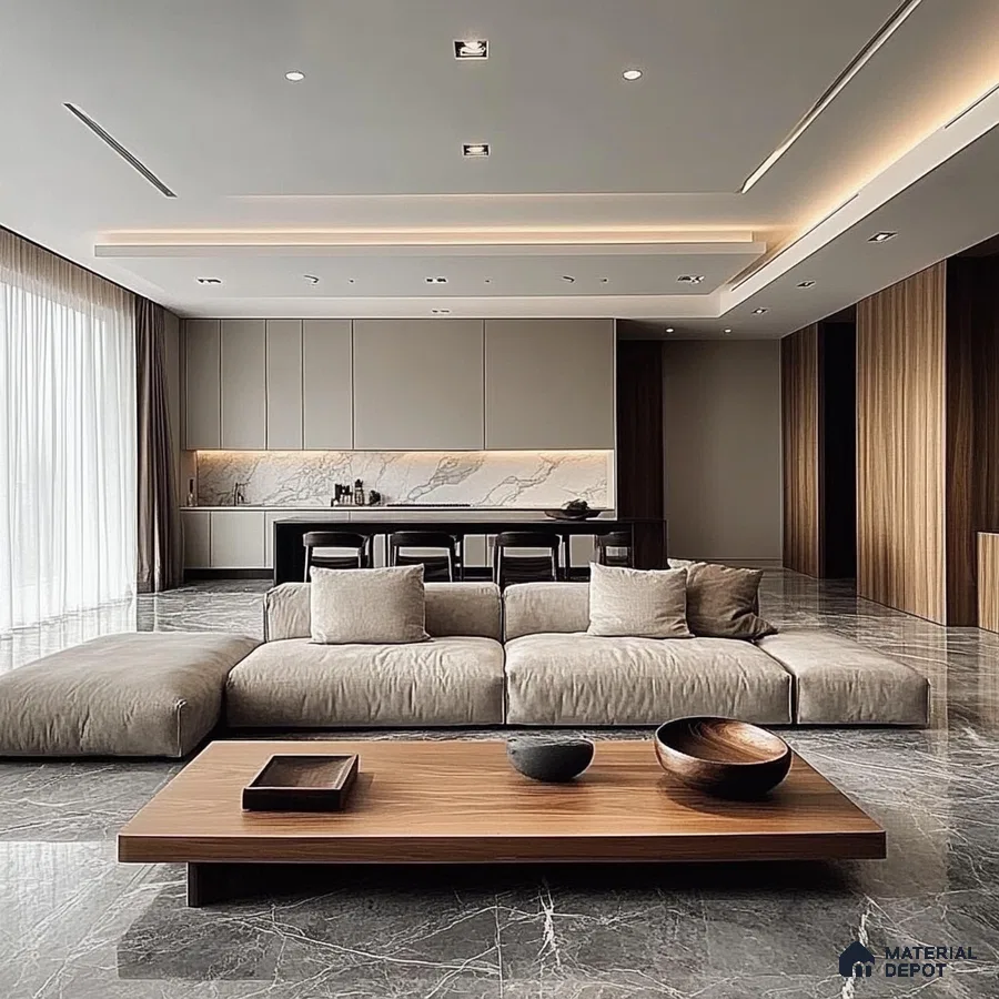 Serene Minimalism: A Modern Open-Concept Living Space | Material Depot