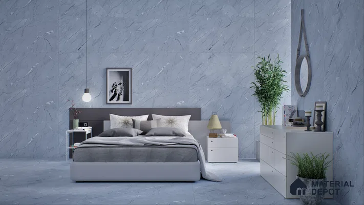 Serene Modern Bedroom with Marble Accents | Material Depot