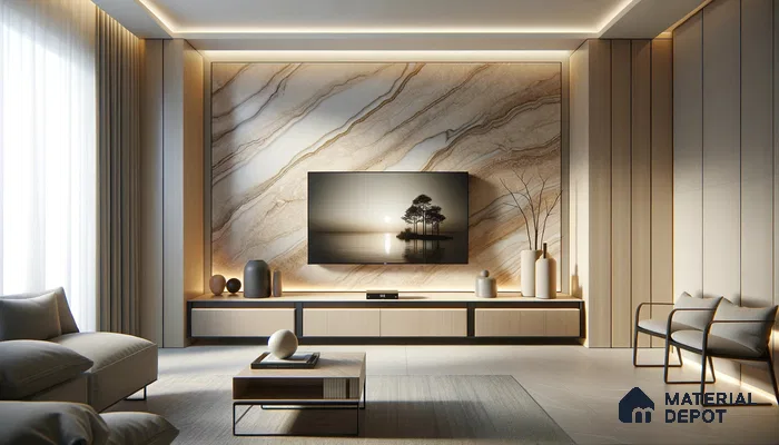 Serene Modern Elegance in a Sophisticated Living Space | Material Depot