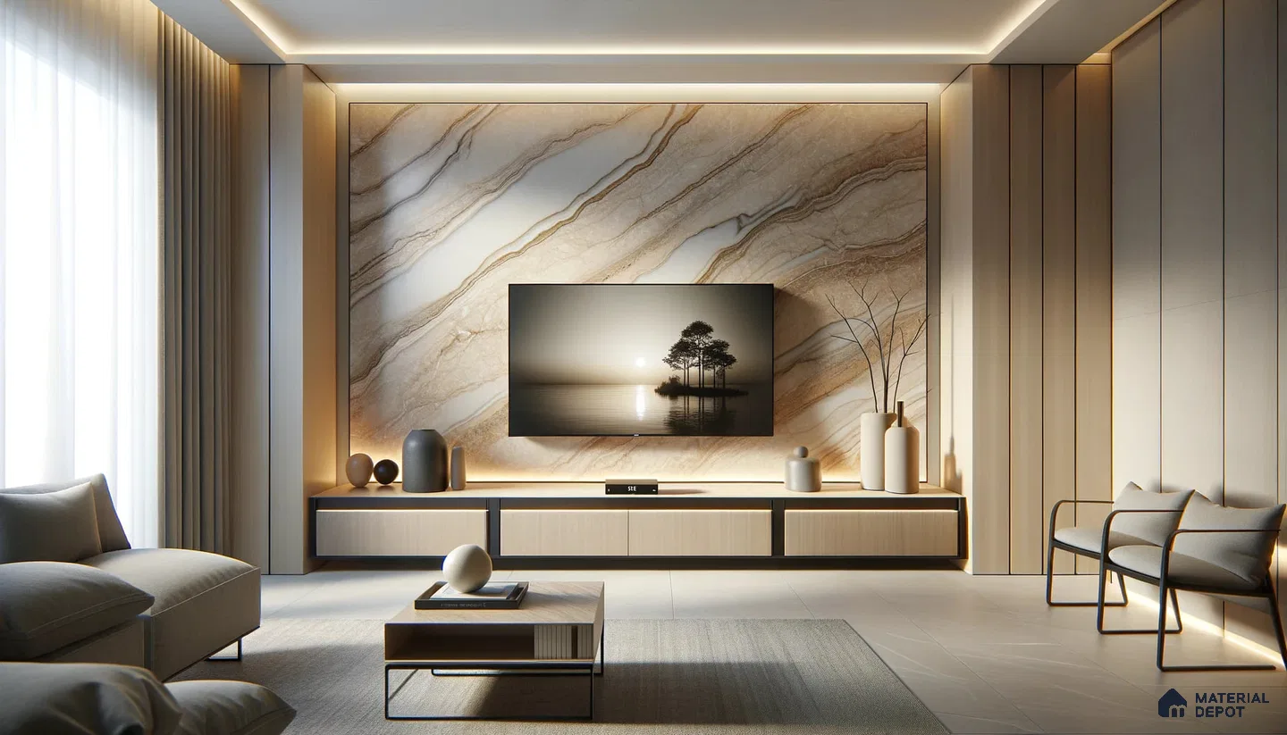 Serene Modern Elegance in a Sophisticated Living Space | Material Depot