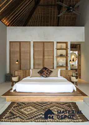 Serene Sanctuary: A Modern Rustic Bedroom Retreat | Material Depot
