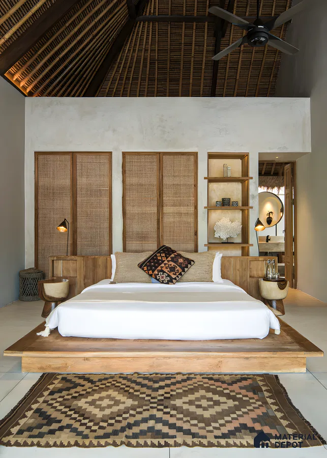 Serene Sanctuary: A Modern Rustic Bedroom Retreat | Material Depot