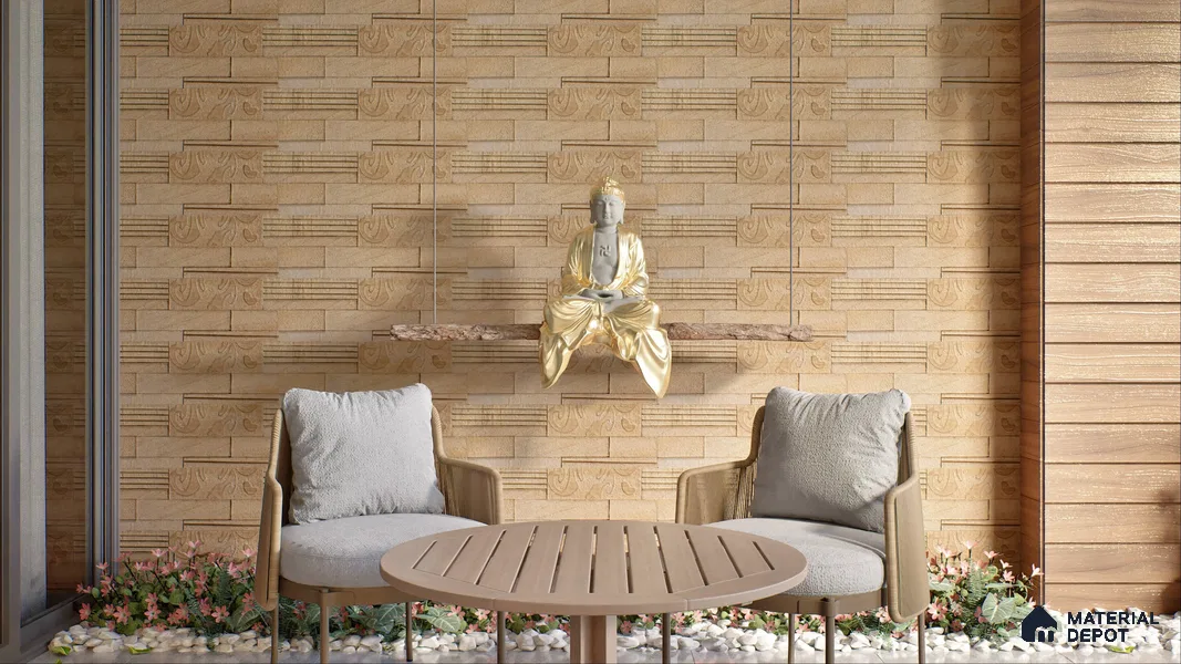 WL 00131 Spiral Oak 600 x 150 mm Natural Stone Wall Cladding