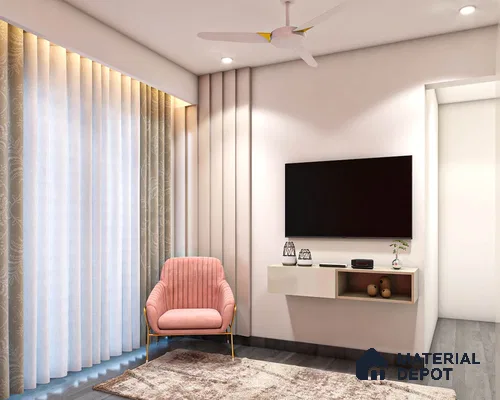 Streamlined Wall Drawers TV Setup