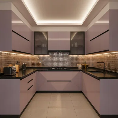 Product Mockup of Laminate showing in Single Tone Kitchen