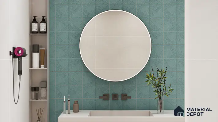 Sky Blue Punch Wall Tiles for a Soothing Bathroom Retreat | Material Depot