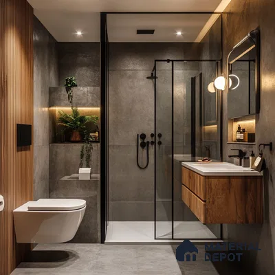 Sleek and Modern Bathroom Design with Minimalist Decor and Natural Touches | Material Depot