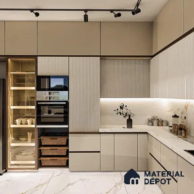 Sleek and Sophisticated Modern Kitchen with Marble Accents | Material Depot