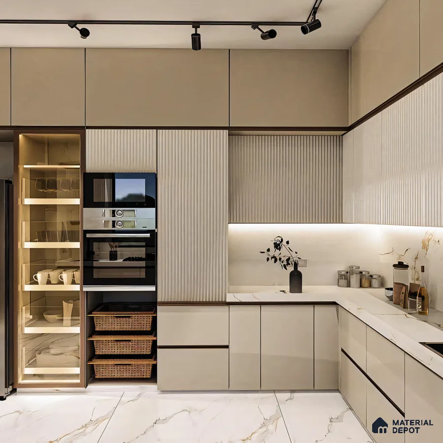 Sleek and Sophisticated Modern Kitchen with Marble Accents | Material Depot