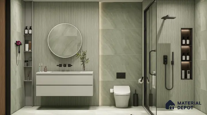 Marble Floor & Wall Tile | TL 00681 Olive Green 4 ft x 2 ft Matte Finish Full Body Vitrified Tile - 9 mm | Suitable For Living Room, Bedroom, Dining Area