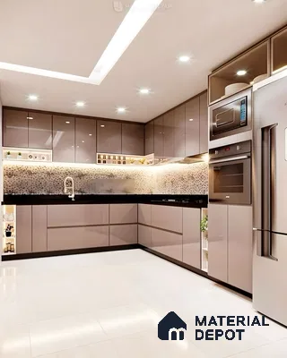 Sleek High Gloss Kitchen Design | Material Depot